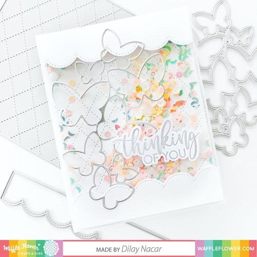 Simon Says Stamp! Waffle Flower Shaker Cover 4 x  5.25 Flat Rectangle WFE041
