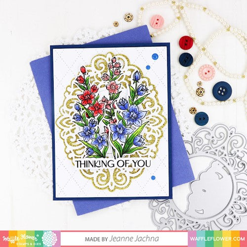 Simon Says Stamp! Waffle Flower LARKSPUR Clear Stamps and Die Combo WFC1077*