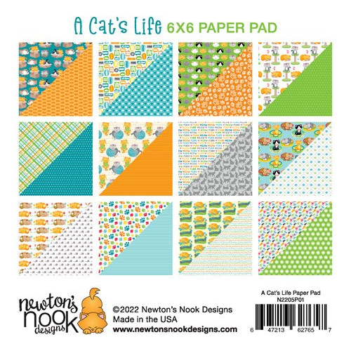 Simon Says Stamp! Newton's Nook Designs A CAT'S LIFE 6 x 6 inch Paper Pad NN2205P01