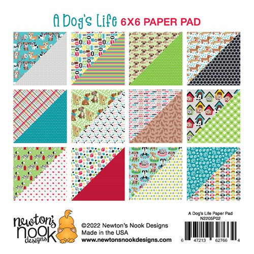 Simon Says Stamp! Newton's Nook Designs A DOG'S LIFE 6 x 6 inch Paper Pad NN2205P02