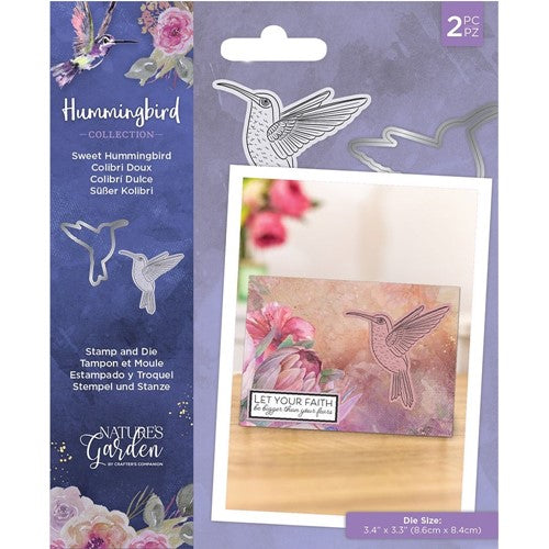 Simon Says Stamp! Crafter's Companion SWEET HUMMINGBIRD Stamp And Die Set ng-hb-std-swhu