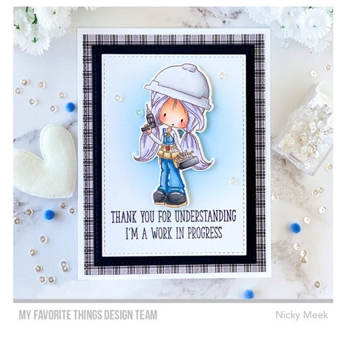 Simon Says Stamp! My Favorite Things BLACK AND WHITE PLAID 6x6 Inch Paper Pad ep95 | color-code:ALT2