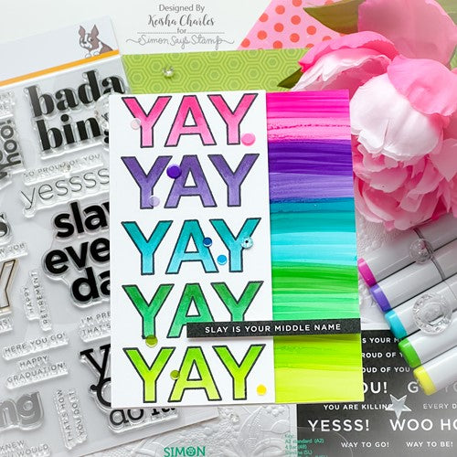 Simon Says Stamp! CZ Design Sentiment Strips REVERSE YAY czg036
