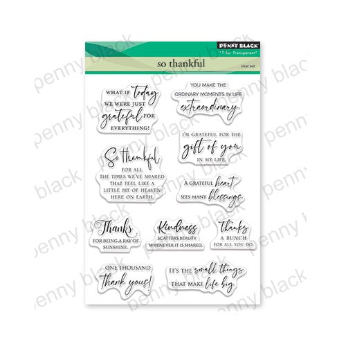 Simon Says Stamp! Penny Black Clear Stamps SO THANKFUL 30-914