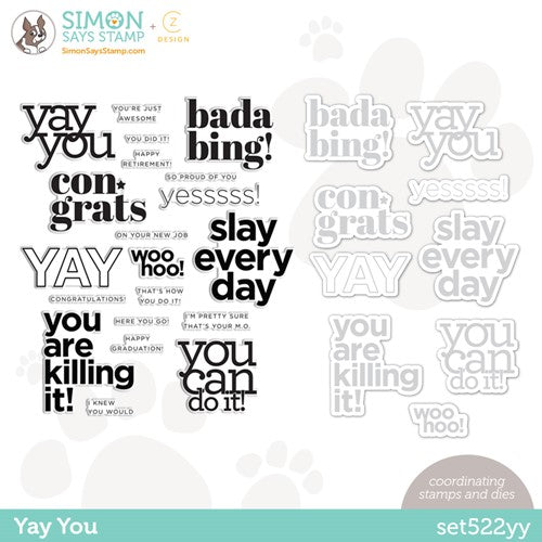 Simon Says Stamp! CZ Design Stamps and Dies YAY YOU set522yy