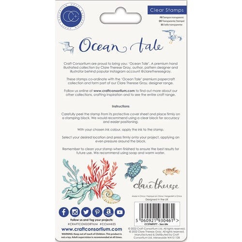 Simon Says Stamp! Craft Consortium OCEAN TALE SEA LIFE Clear Stamps CCSTMP077