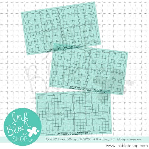 Simon Says Stamp! Ink Blot Shop MINI SLIMLINE QUARTER INCH GRID ALIGNMENT GUIDE Stencils ibst013