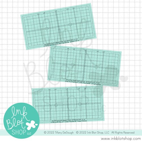 Simon Says Stamp! Ink Blot Shop MINI SKINNY SLIMLINE QUARTER INCH GRID ALIGNMENT GUIDE Stencils ibst014