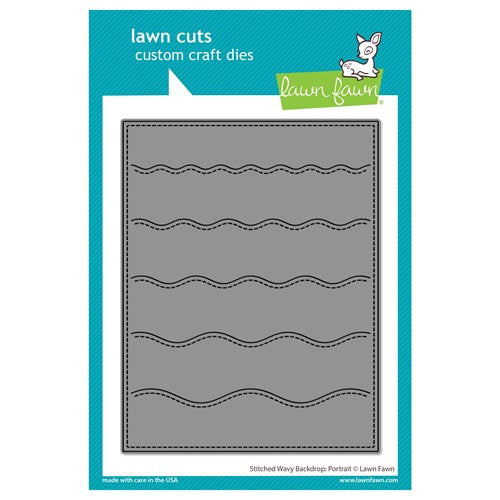 Simon Says Stamp! Lawn Fawn PORTRAIT STITCHED WAVY BACKDROP Die Cut lf2890