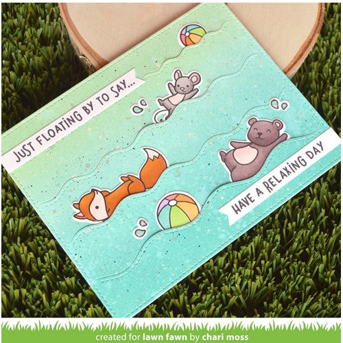Simon Says Stamp! Lawn Fawn LANDSCAPE STITCHED WAVY BACKDROP Die Cut lf2889