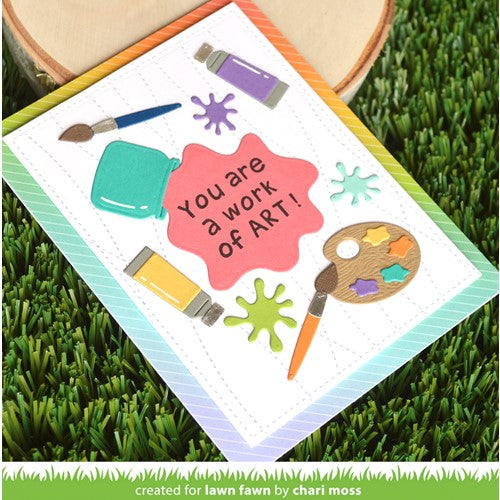 Simon Says Stamp! Lawn Fawn STITCHED RIPPLE BACKDROP Die Cut lf2888 | color-code:ALT1