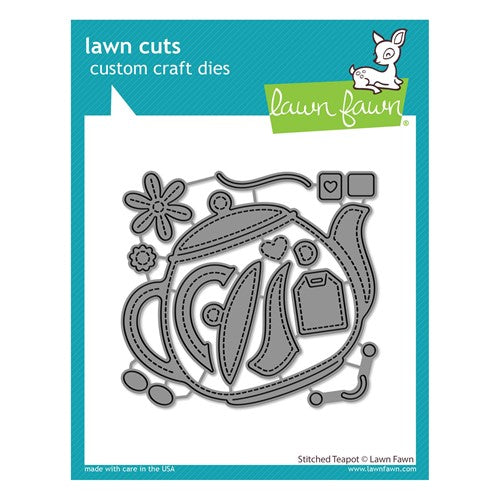 Simon Says Stamp! Lawn Fawn STITCHED TEAPOT Die Cuts lf2877