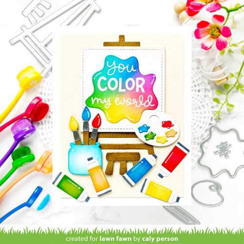 Simon Says Stamp! Lawn Fawn CANVAS AND EASEL Die Cuts lf2874
