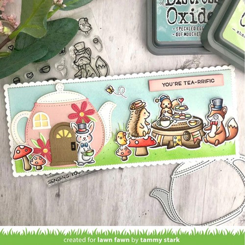 Simon Says Stamp! Lawn Fawn TEA-RRIFIC DAY Clear Stamps lf2856