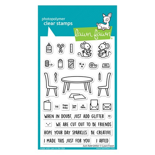 Simon Says Stamp! Lawn Fawn JUST ADD GLITTER Clear Stamps lf2852