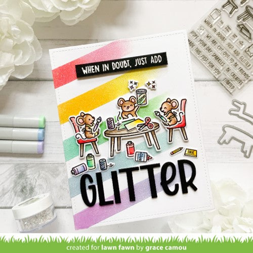 Simon Says Stamp! Lawn Fawn JUST ADD GLITTER Clear Stamps lf2852