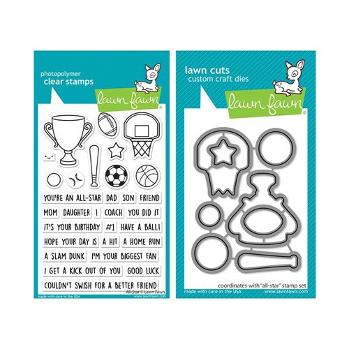 Simon Says Stamp! Lawn Fawn SET ALL-STAR Clear Stamps and Dies m2lfas