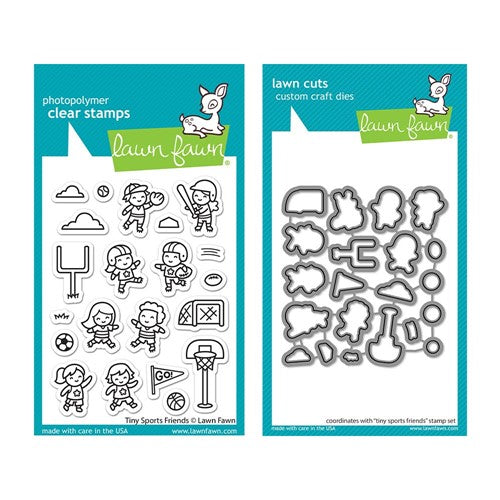 Simon Says Stamp! Lawn Fawn SET TINY SPORTS FRIENDS Clear Stamps and Dies m2lftsf