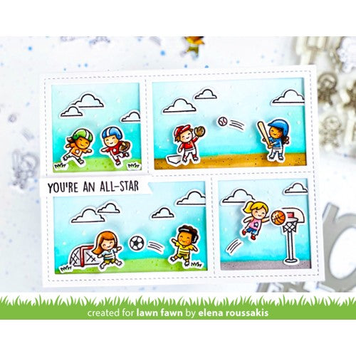 Simon Says Stamp! Lawn Fawn SET TINY SPORTS FRIENDS Clear Stamps and Dies m2lftsf