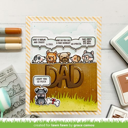 Simon Says Stamp! Lawn Fawn SET DAD JOKES Clear Stamps and Dies m2lfdj