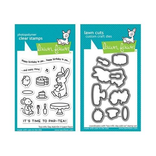 Simon Says Stamp! Lawn Fawn SET TEA-RRIFIC DAY ADD-ON Clear Stamps and Dies m2lftda
