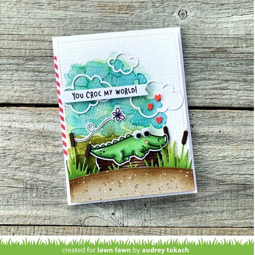Simon Says Stamp! Lawn Fawn SET CROC MY WORLD Clear Stamps and Dies m2lfcmw