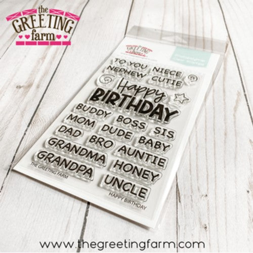 Simon Says Stamp! The Greeting Farm HAPPY BIRTHDAY Clear Stamps tgf625