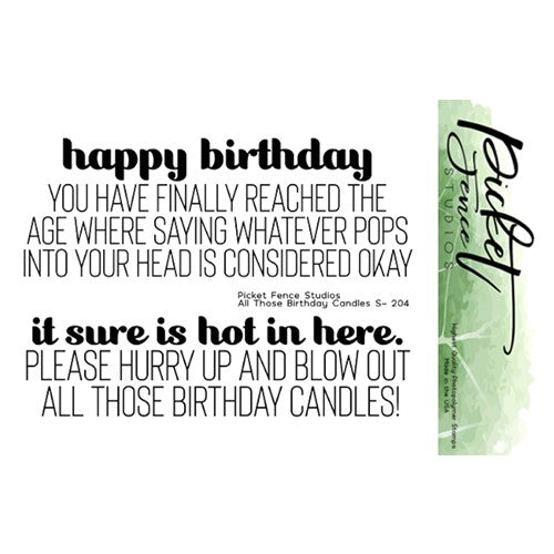 Simon Says Stamp! Picket Fence Studios ALL THOSE BIRTHDAY CANDLES Clear Stamps s204