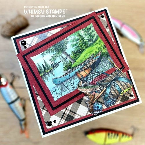 Simon Says Stamp! Whimsy Stamps FISHING FANATICS Clear Stamps DA1172
