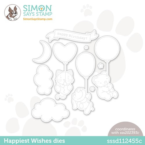 Simon Says Stamp! Simon Says Stamp HAPPIEST WISHES Wafer Dies sssd112455c