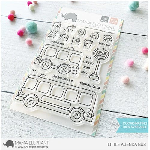 Simon Says Stamp! Mama Elephant Clear Stamps LITTLE AGENDA BUS