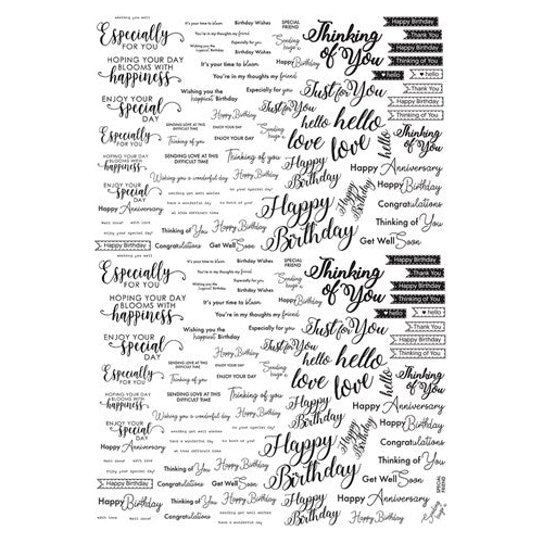 Simon Says Stamp! Julie Hickey Designs ASSORTED SENTIMENTS Die Cut Foilables JHD-DCF-1003