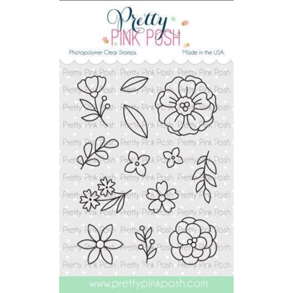 Simon Says Stamp! Pretty Pink Posh SPRING FLOWERS Clear Stamps