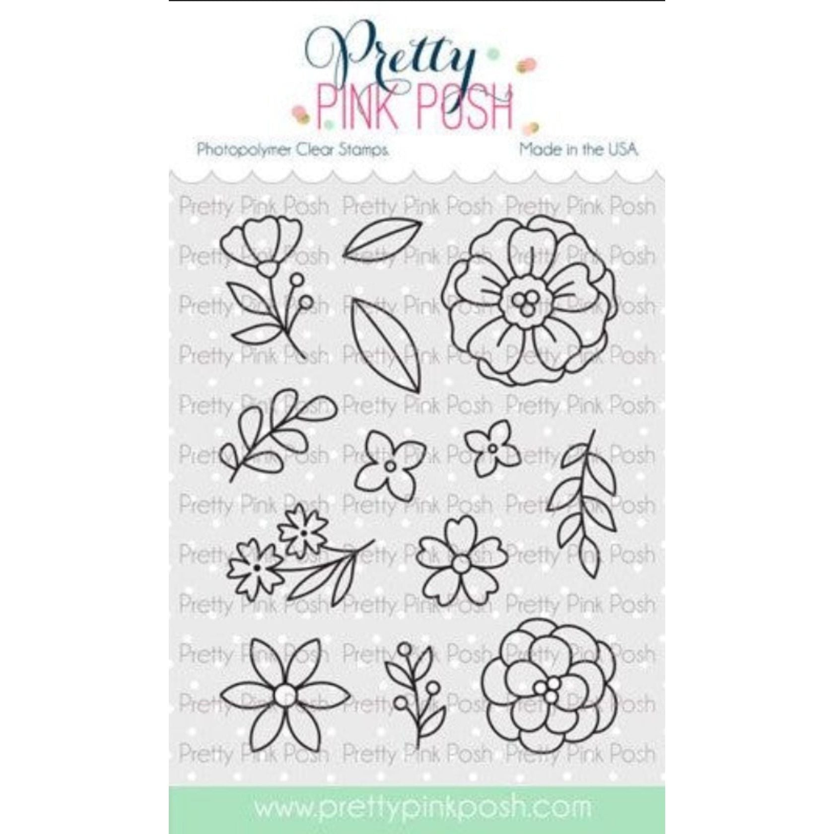 Simon Says Stamp! Pretty Pink Posh SPRING FLOWERS Clear Stamps