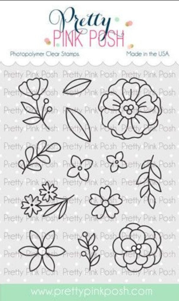 Simon Says Stamp! Pretty Pink Posh SPRING FLOWERS Clear Stamps