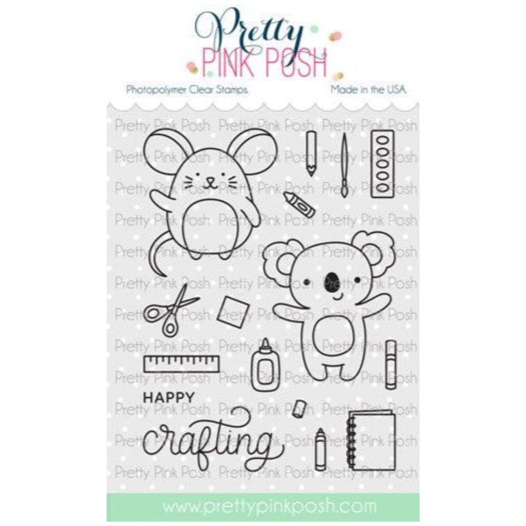 Simon Says Stamp! Pretty Pink Posh CRAFTY CRITTERS Clear Stamps