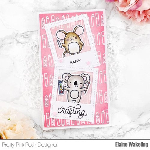Simon Says Stamp! Pretty Pink Posh CRAFTY CRITTERS Clear Stamps
