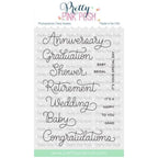 Simon Says Stamp! Pretty Pink Posh CELEBRATION SCRIPTS Clear Stamps