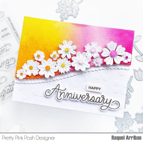 Simon Says Stamp! Pretty Pink Posh CELEBRATION SCRIPTS Clear Stamps