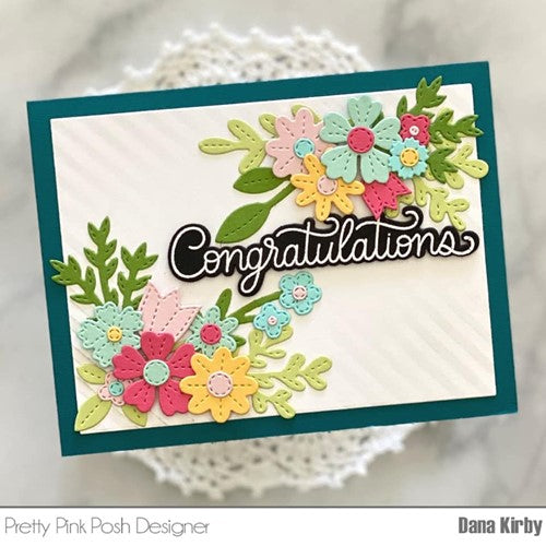 Simon Says Stamp! Pretty Pink Posh CELEBRATION SCRIPTS Clear Stamps