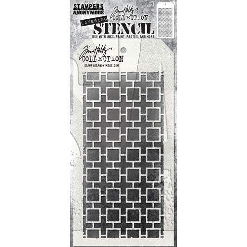 Simon Says Stamp! Tim Holtz Layering Stencil LINKED SQUARES THS157
