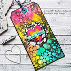 Simon Says Stamp! Tim Holtz Cling Rubber Stamp BUBBLES With Gridblock CMS449
