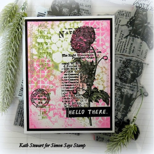 Simon Says Stamp! Tim Holtz Cling Rubber Stamp BUBBLES With Gridblock CMS449