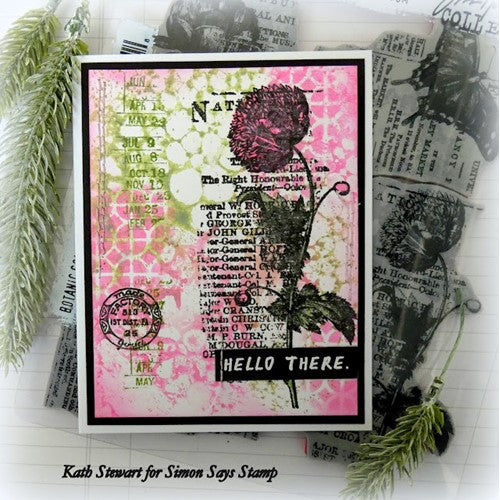 Simon Says Stamp! Tim Holtz Cling Rubber Stamp BUBBLES With Gridblock CMS449