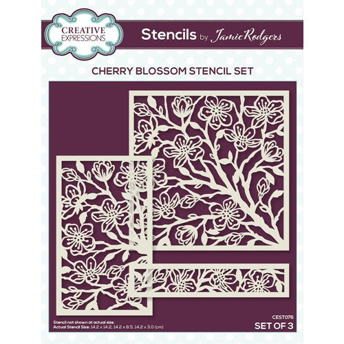 Simon Says Stamp! Creative Expressions CHERRY BLOSSOM Stencil Set cest076