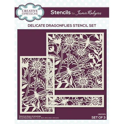 Simon Says Stamp! Creative Expressions DELICATE DRAGONFLIES Stencil Set cest073