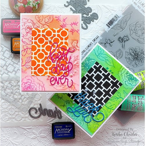 Simon Says Stamp! Tim Holtz Cling Rubber Stamps FLORAL ELEMENTS CMS445