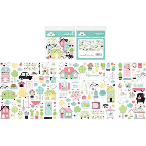 Simon Says Stamp! Doodlebug MY HAPPY PLACE ODDS AND ENDS Ephemera Die Cuts 7367