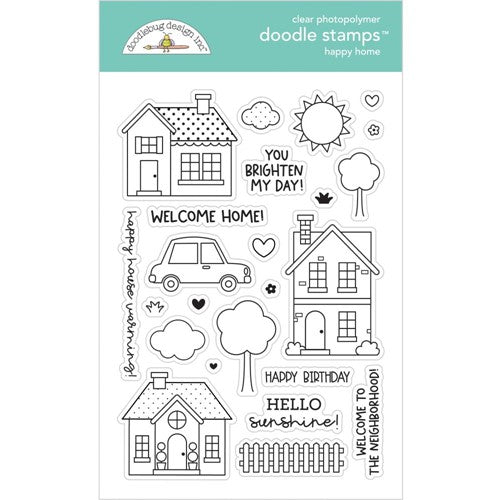 Simon Says Stamp! Doodlebug HAPPY HOME Doodle Clear Stamps 7362