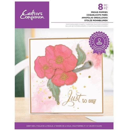 Simon Says Stamp! Crafter's Companion PROUD POPPIES Clear Stamp Set cc-stp-prpo